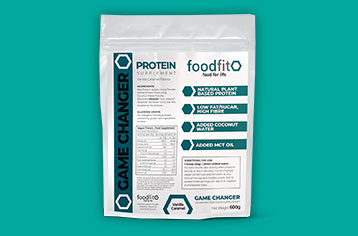 A 600g bag of Food Fit Vanilla Protein.